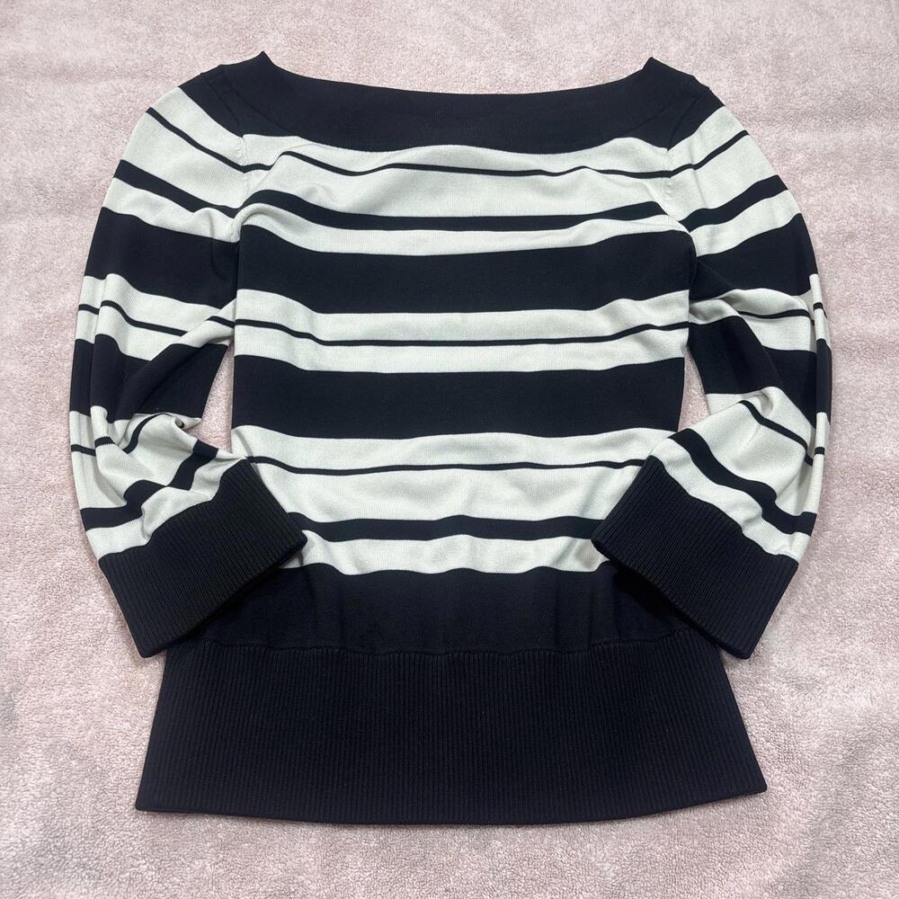 y2k striped structured wide neck top
